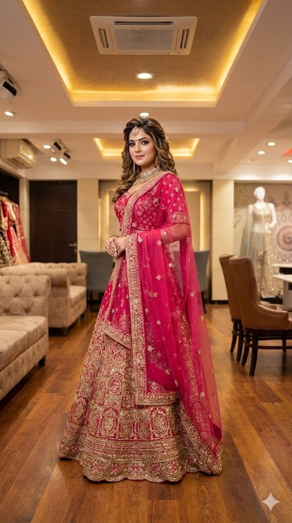 LEHENGAS-DUPION-SEMI STITCHED-KASH 1771